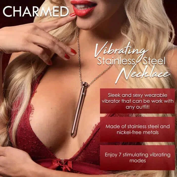 Charmed 7X Vibrating Necklace - Rose Gold - $152.00 - - Naked Curve