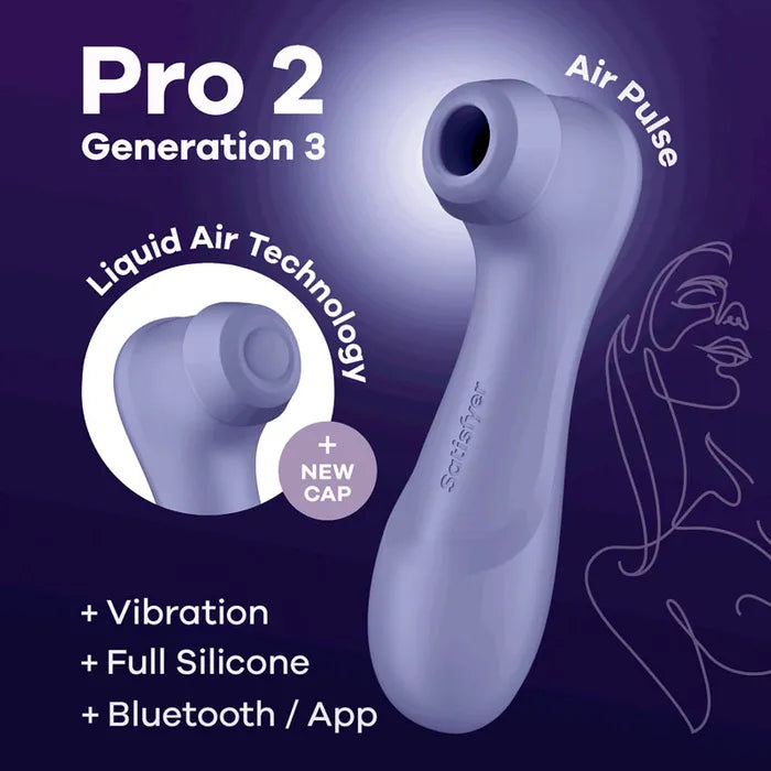 Satisfyer Pro 2 Generation 3 with App Control Lady Lavender - Air Pulse - $149.00 - Sex Toy - Naked Curve
