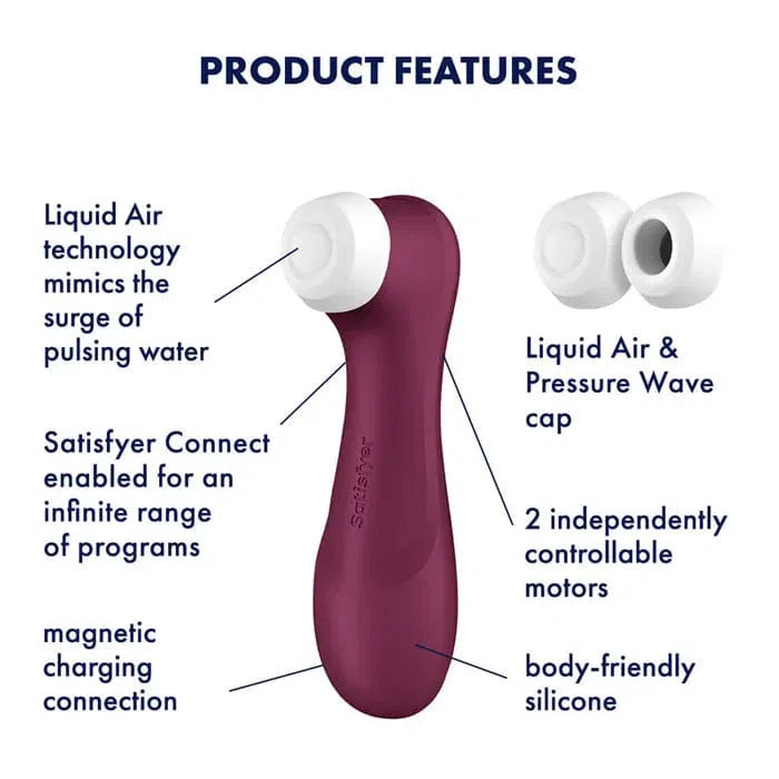 Satisfyer Pro 2 Generation 3 with App Control Red Velvet - Air Pulse - $149.00 - Sex Toy - Naked Curve