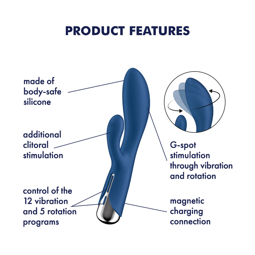 Satisfyer Spinning Rabbit Vibrator - Blue