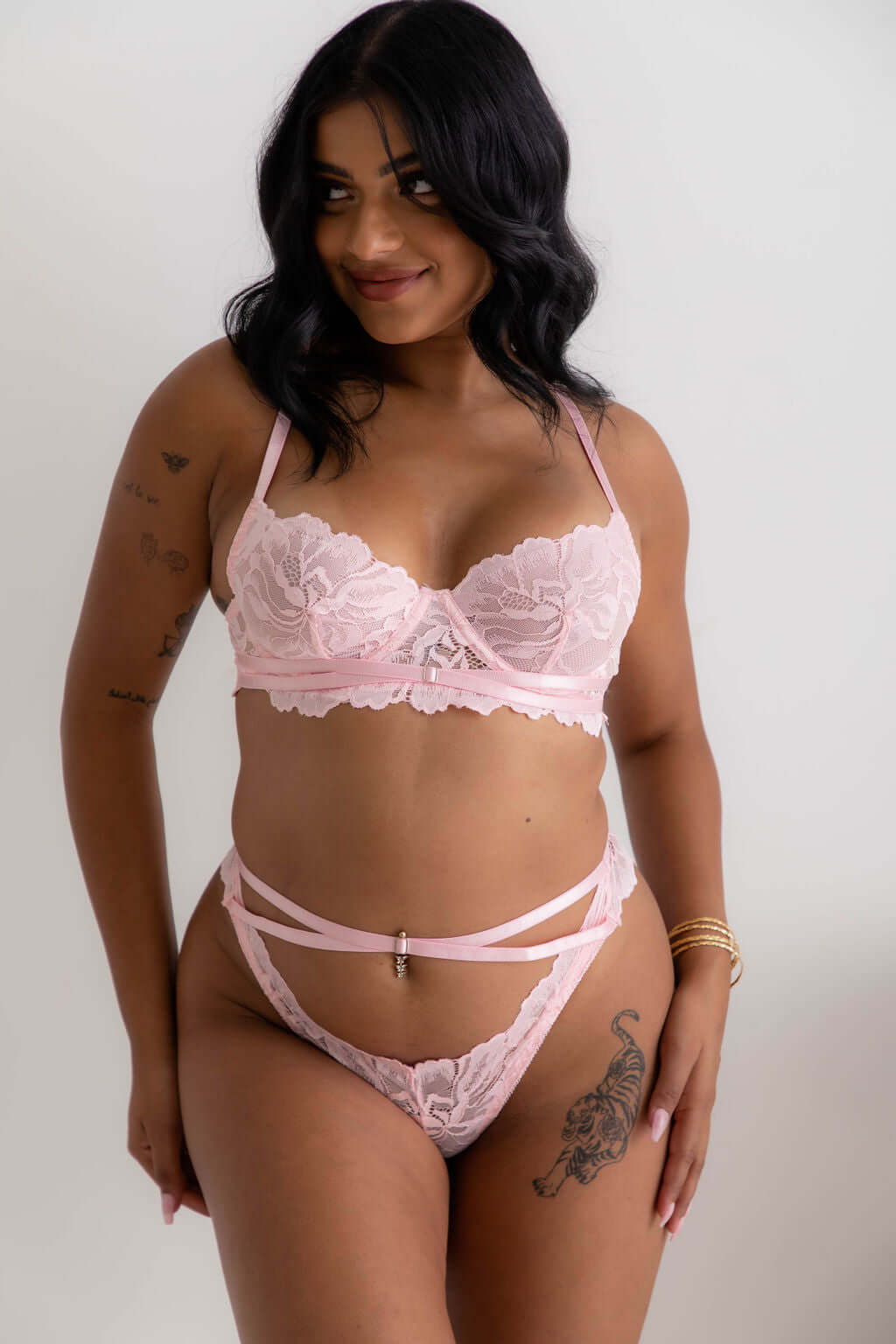 Como Pink Lingerie Set - $64.00 - Babydoll - Naked Curve