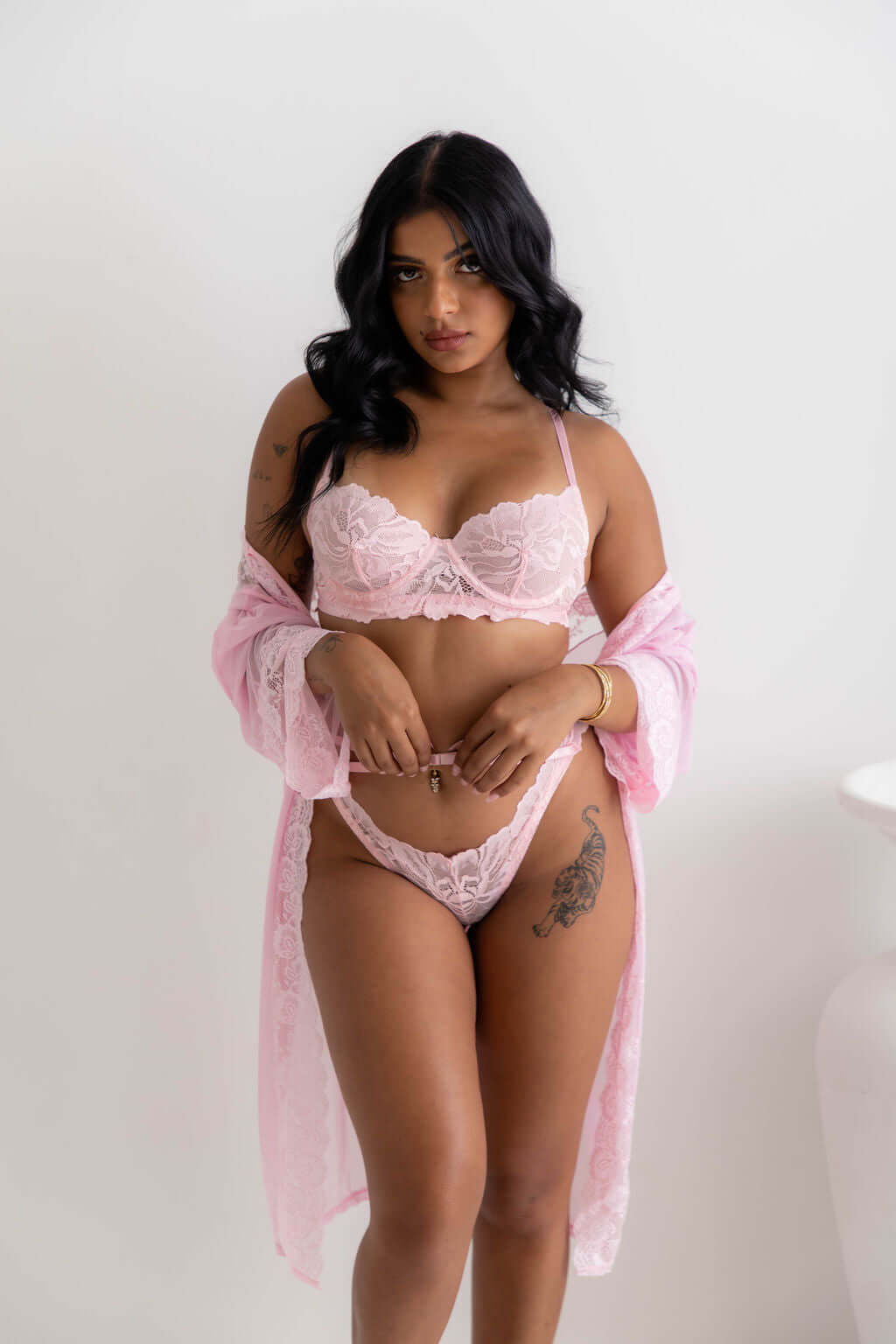 Como Pink Lingerie Set - $64.00 - Babydoll - Naked Curve