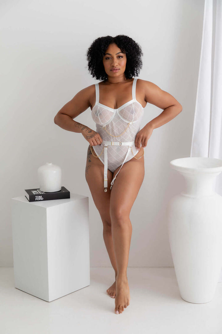 Amazon White Bodysuit - $66.00 - Bodysuit - Naked Curve