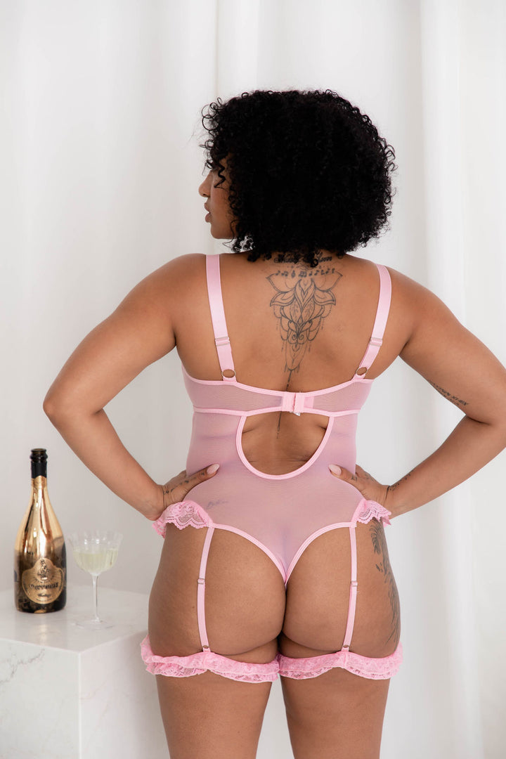 Reign Pink Lingerie Teddy - $68.00 - Babydoll - Naked Curve