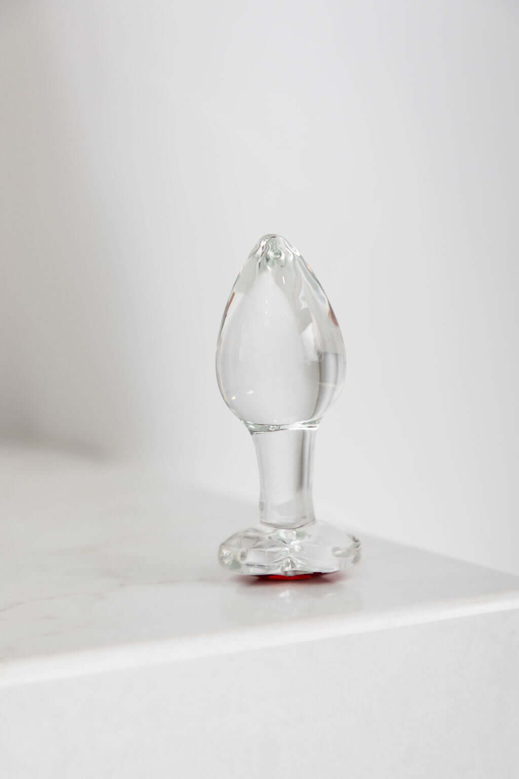 Adam & Eve RED HEART GEM GLASS PLUG - $42.00 - Sex Toy - Naked Curve