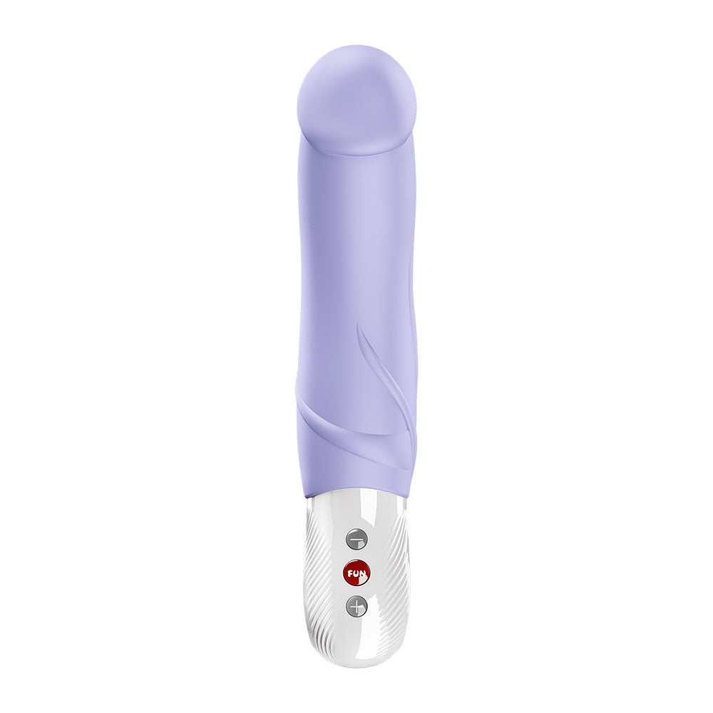 Purple and silver vibrator on a white background