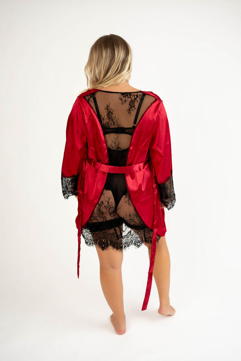 Sofia Cherry Satin Robe