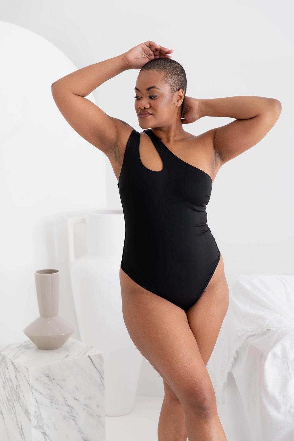 One Shoulder Bodysuit - $30.00 - Bodysuit - Naked Curve