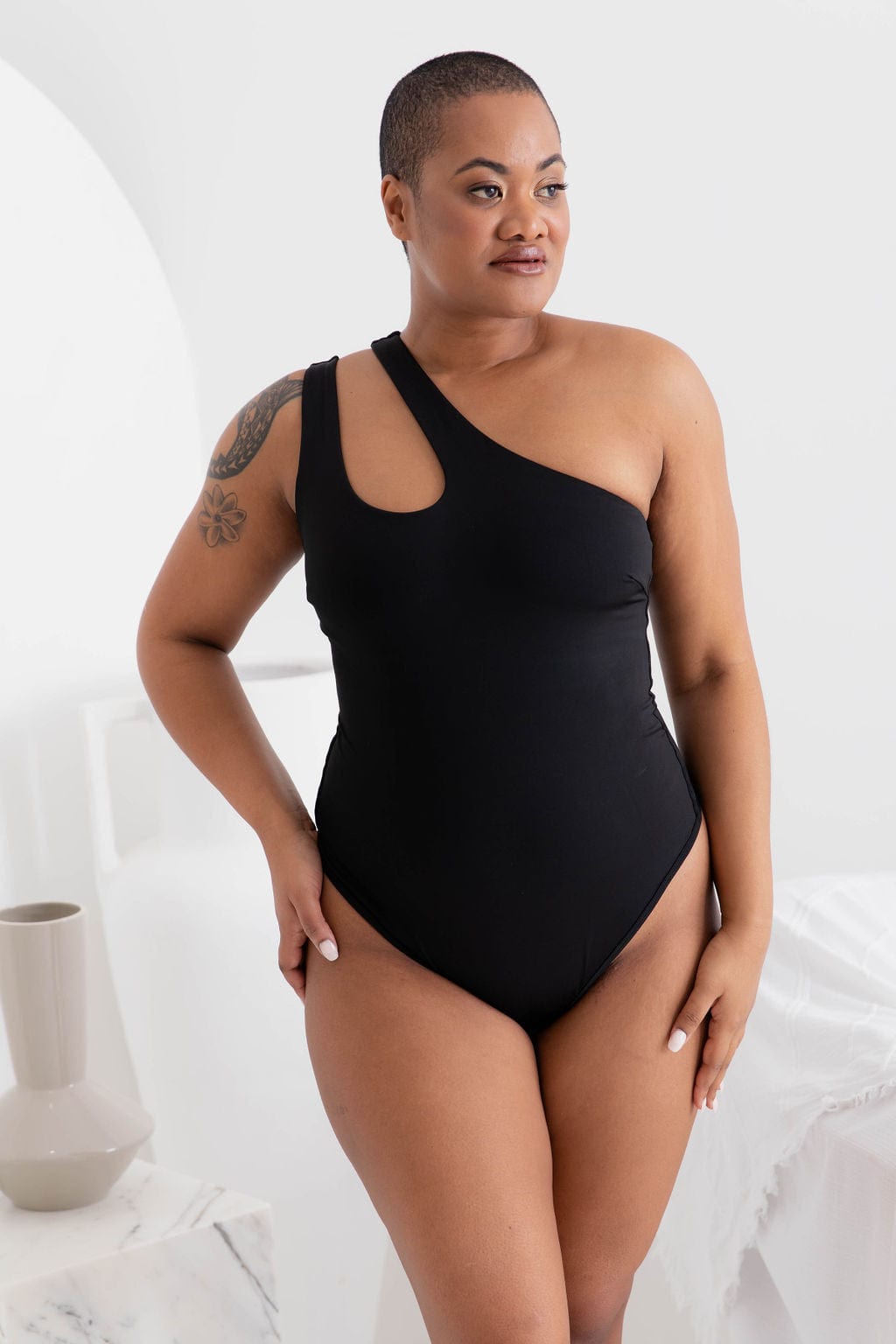 One Shoulder Bodysuit - $30.00 - Bodysuit - Naked Curve