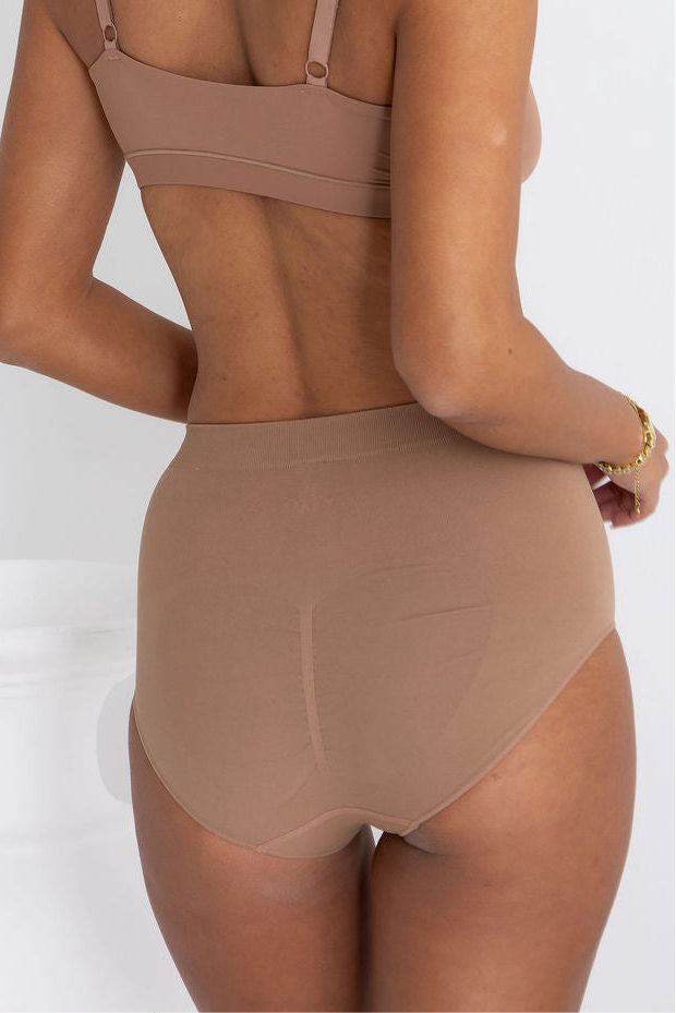Brown lingerie set on a white background