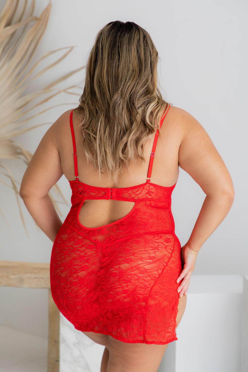 Cobra Red Lace Chemise - $45.00 - Corsets - Naked Curve
