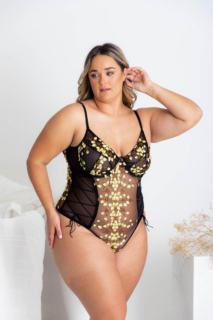 Daphne Autumn Gold Bodysuit - $54.00 - Bodysuit - Naked Curve