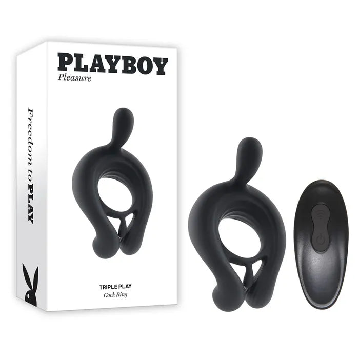 Playboy Pleasure TRIPLE PLAY Cock Ring - $134.00 - vibrator - Naked Curve