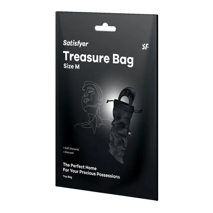 Satisfyer Treasure Bag Medium - Black - $17.00 - - Naked Curve