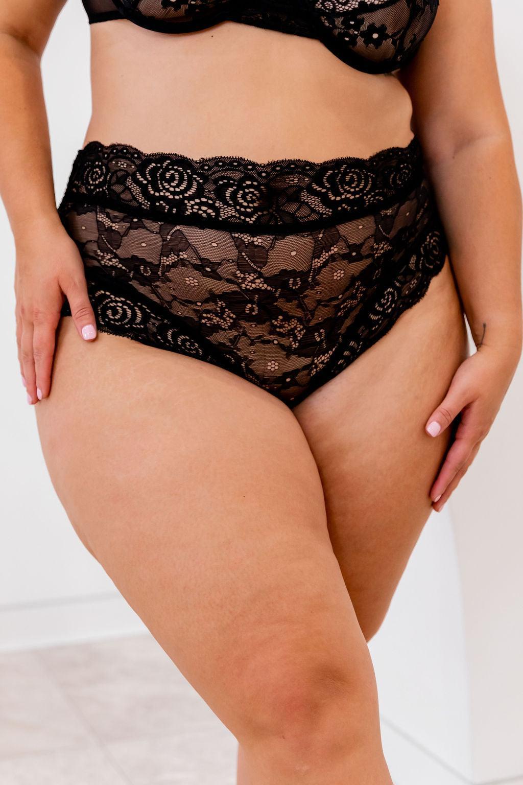 Heidi Black Lace Briefs - $18.00 - Underwear - Naked Curve