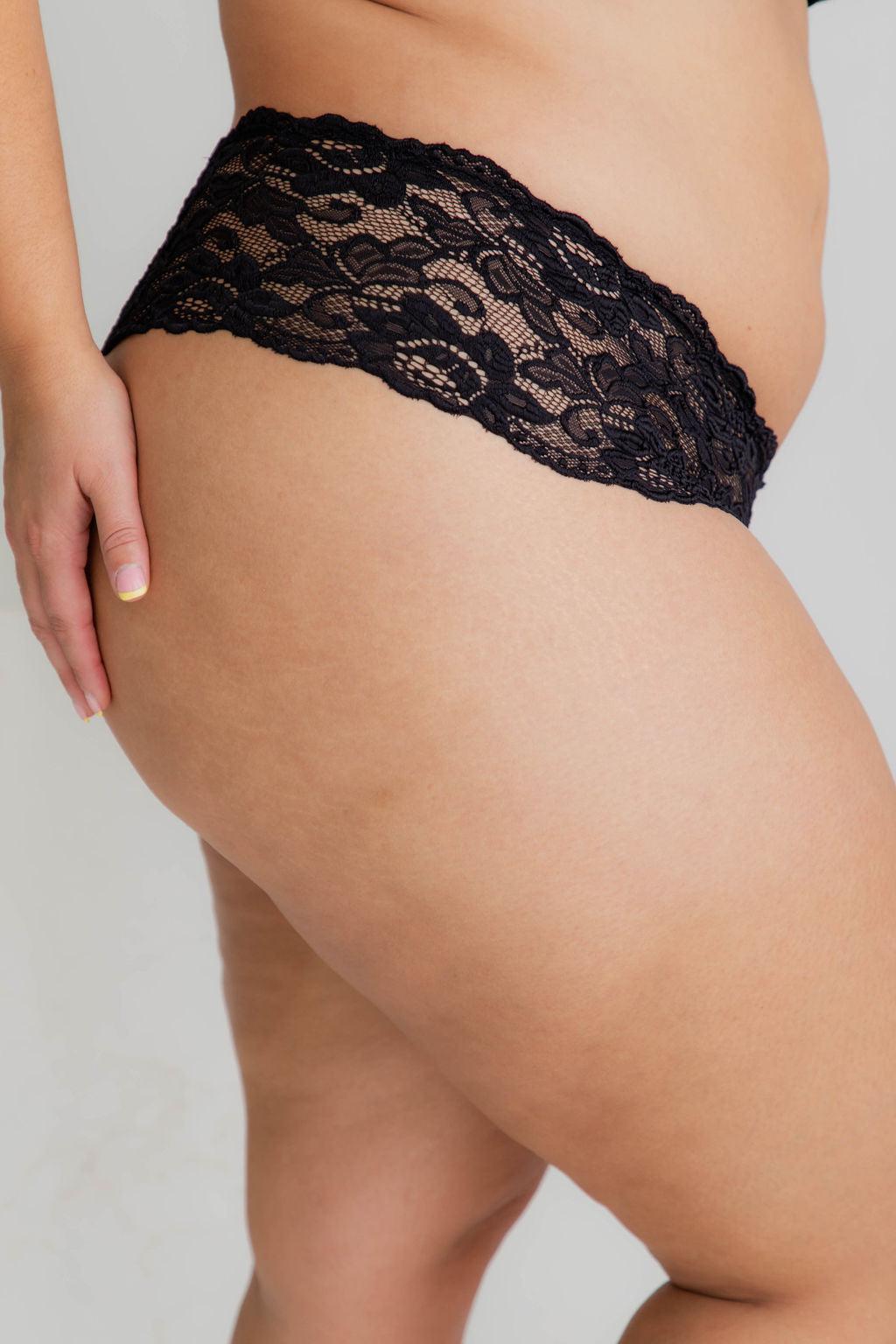 Kourtney Black Lace Briefs - $16.00 - Underwear - Naked Curve