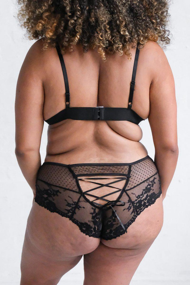 Nicoletta Black Lace Briefs - $8.00 - Underwear - Naked Curve