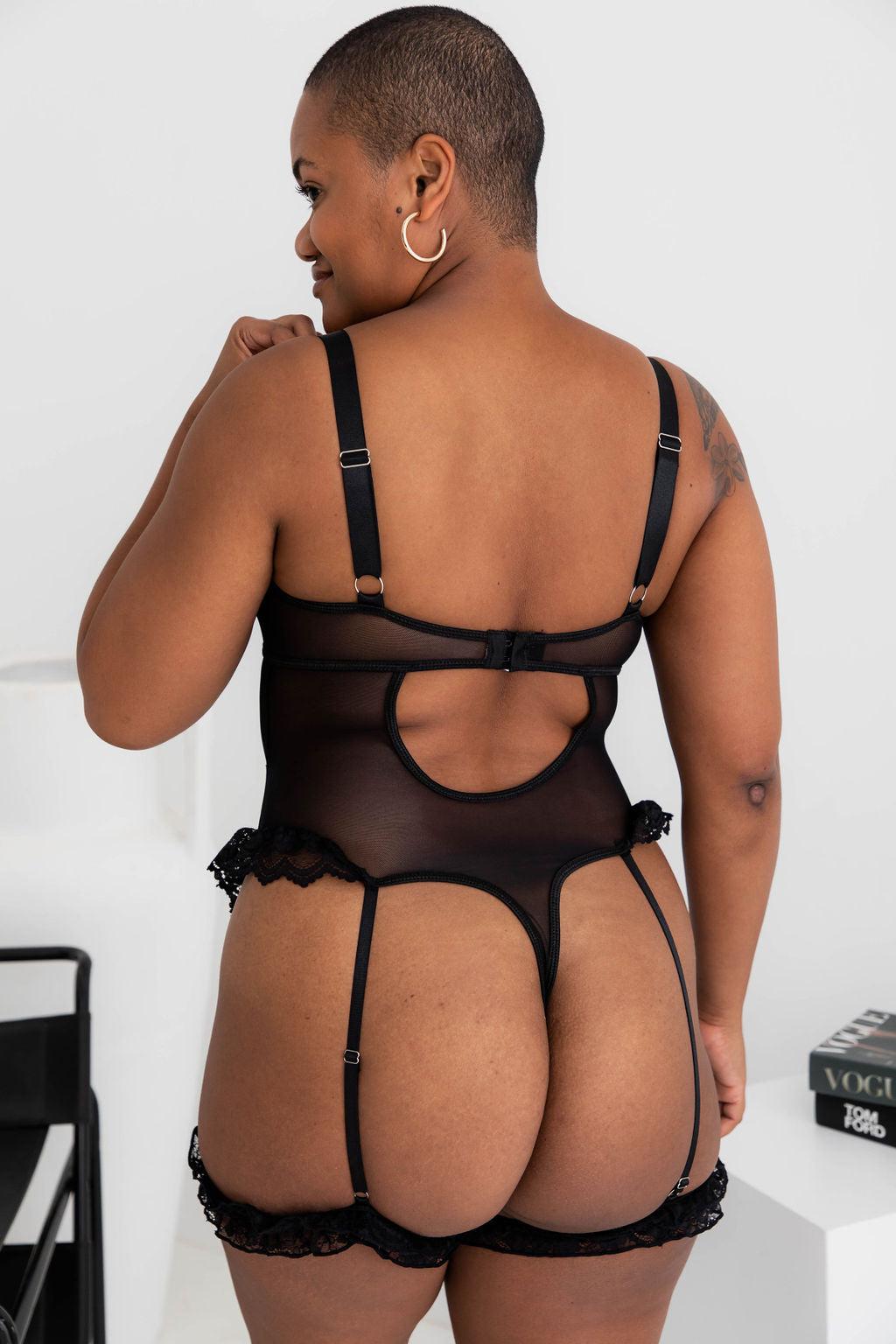 Reign Black Lace Bodysuit - $68.00 - Bodysuit - Naked Curve