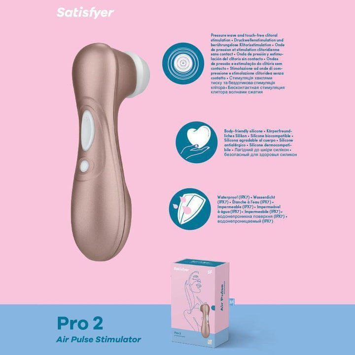 Satisfyer Pro 2 Air Pulse Clitoral Stimulator - $83.00 - Sex Toy - Naked Curve