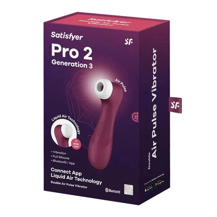 Satisfyer Pro 2 Generation 3 with App Control Red Velvet - Air Pulse - $149.00 - Sex Toy - Naked Curve